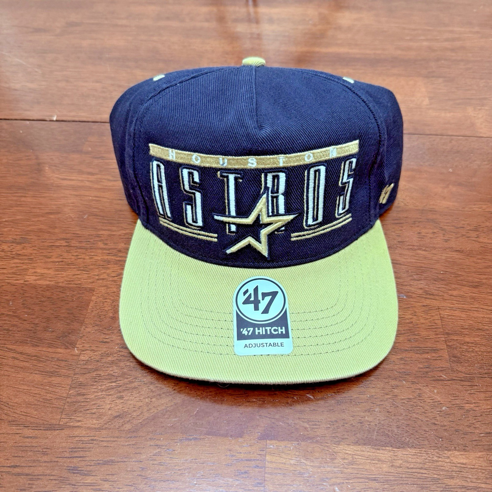 Houston Astros '47 Brand‎ Hat Cooperstown Collection Gold Black MLB Baseball